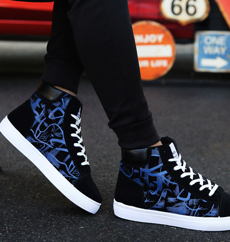 Men's High Top Graffitti Canvas Shoes - Shirtafied