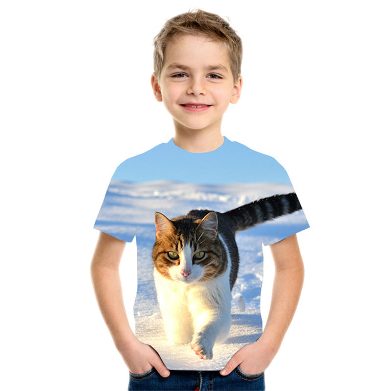 Boys 3D Digital Printing Short Sleeve T Shirt - Shirtafied