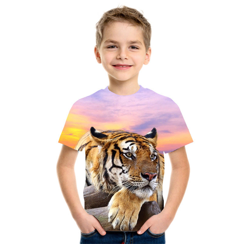 Boys 3D Digital Printing Short Sleeve T Shirt - Shirtafied