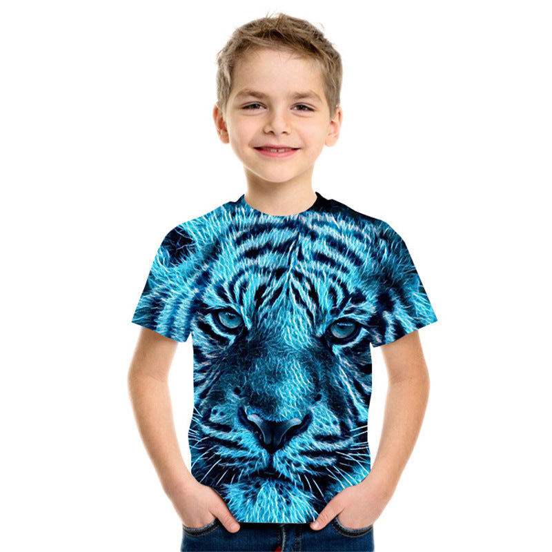 Boys 3D Digital Printing Short Sleeve T Shirt - Shirtafied