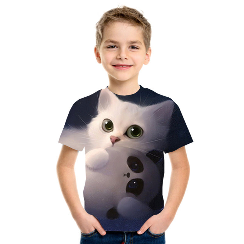 Boys 3D Digital Printing Short Sleeve T Shirt - Shirtafied