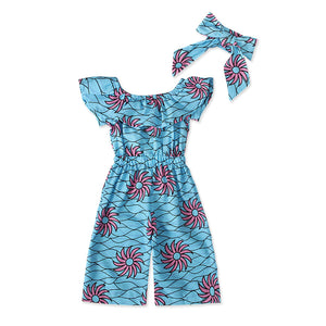 Girls Toddler 2 Piece Jumpsuit with Headband - Shirtafied