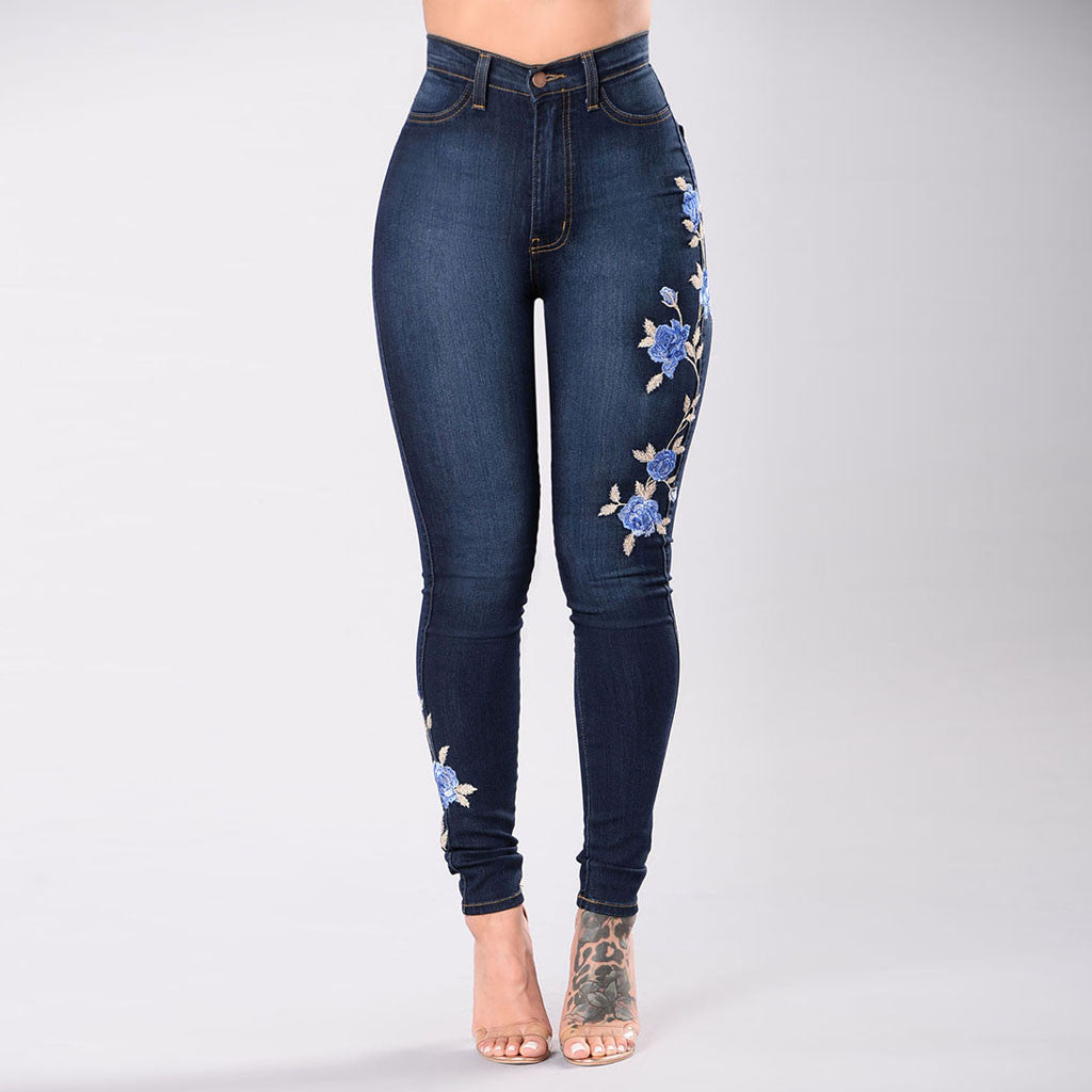 Women's Sexy embroidered jeans - Shirtafied