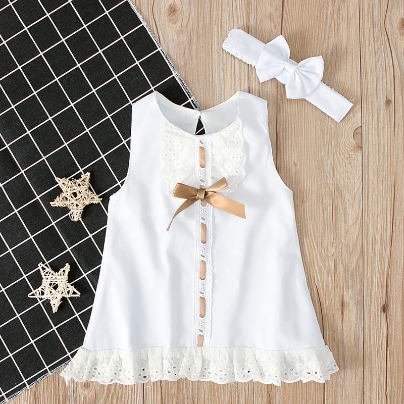 Girls baby sleeveless bow skirt - Shirtafied