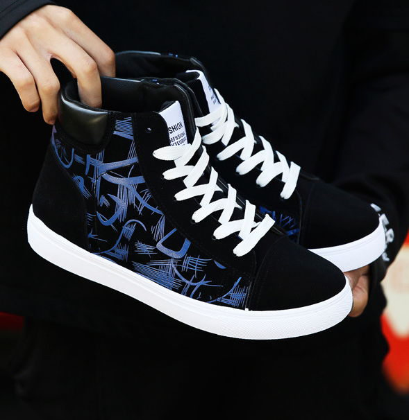 Men's High Top Graffitti Canvas Shoes - Shirtafied