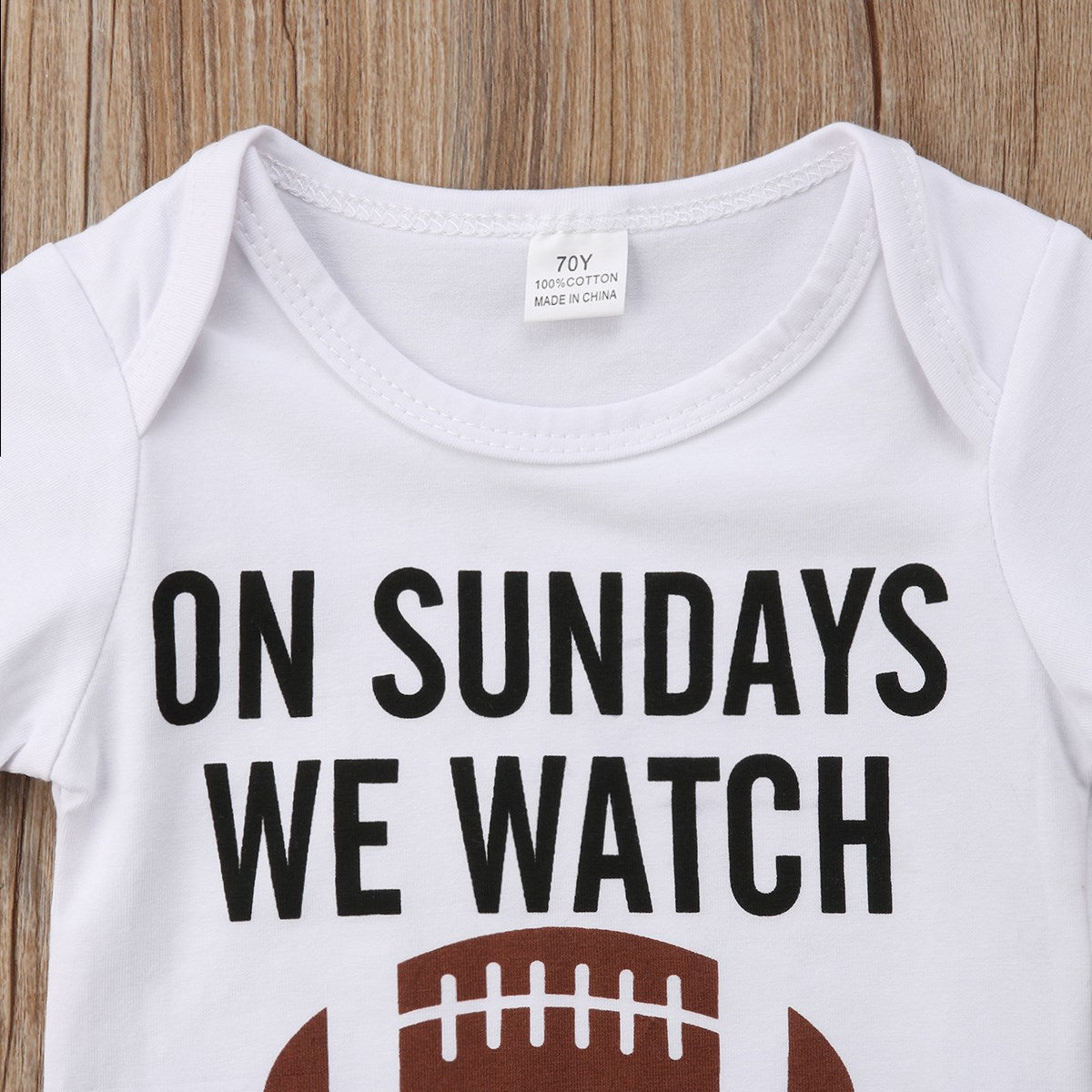 Babies We Watch Football With Daddy Print Romper - Shirtafied