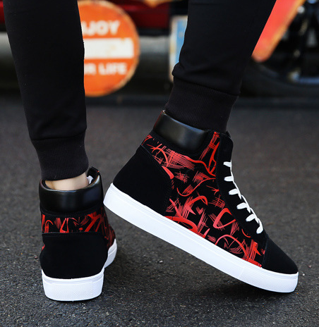 Men's High Top Graffitti Canvas Shoes - Shirtafied