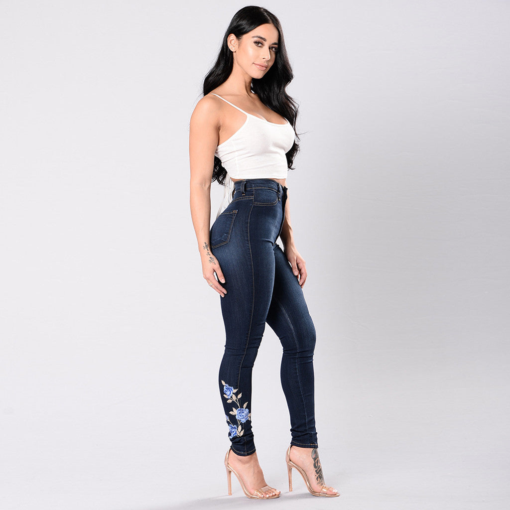 Women's Sexy embroidered jeans - Shirtafied