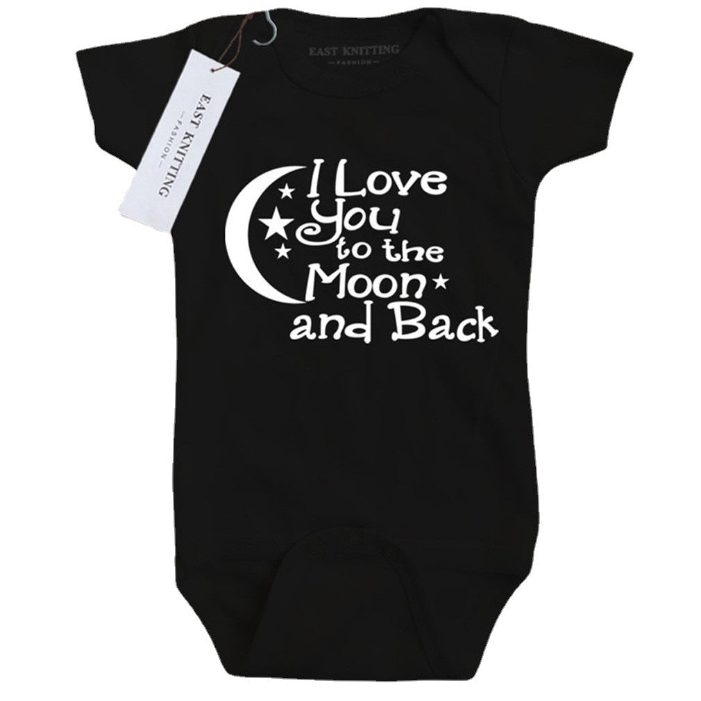 Babies Moon Star Letter Print One Piece Romper - Shirtafied