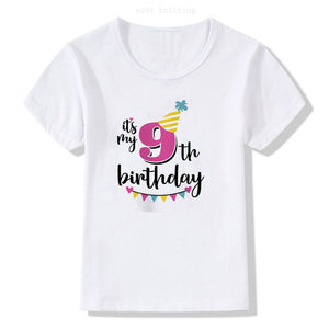 Babies Birthday Numbers to 1 to 9 YRS  Print Short Sleeve T Shirt - Shirtafied