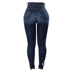 Women's Sexy embroidered jeans - Shirtafied