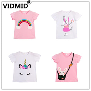 Girls Cartoon Unicorn Print T Shirt - Shirtafied