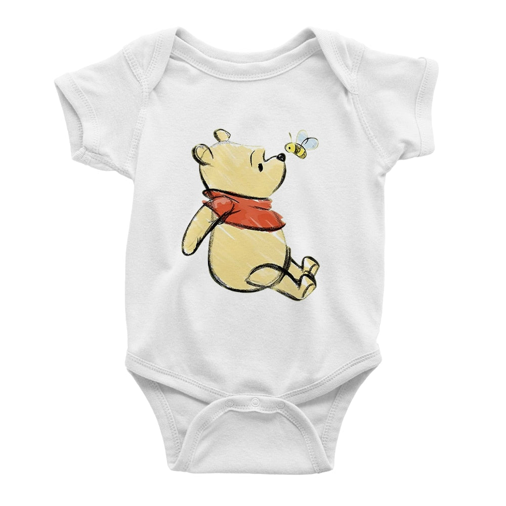 Unisex Babies Cute Fluffy Bear Print Romper - Shirtafied