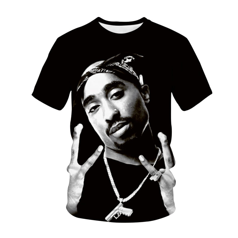 Men's 3D Print Tupac T Shirt - Shirtafied