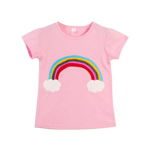 Girls Cartoon Unicorn Print T Shirt - Shirtafied