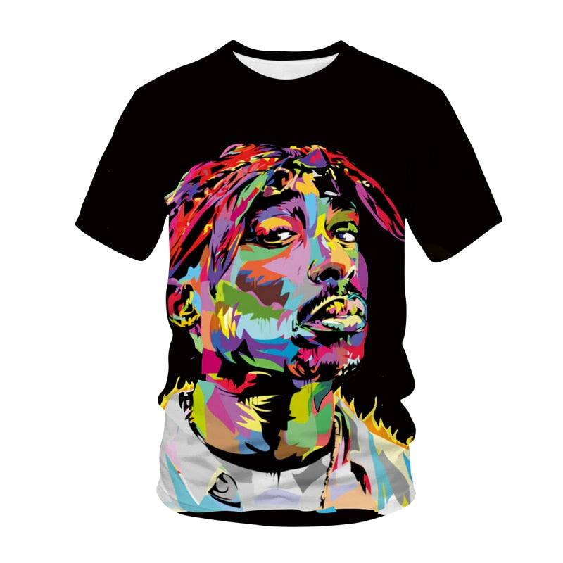 Men's 3D Print Tupac T Shirt - Shirtafied