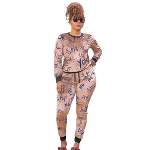 Women's 2 Piece Velvet Girl Boss Print Tracksuit - Shirtafied