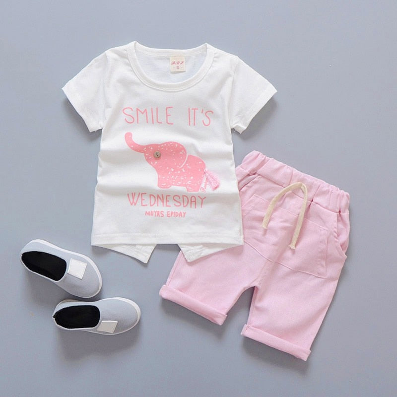 Babies 2 Piece Elephant Print Short Set - Shirtafied