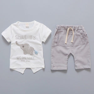 Babies 2 Piece Elephant Print Short Set - Shirtafied