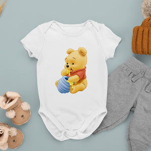 Unisex Babies Cute Fluffy Bear Print Romper - Shirtafied