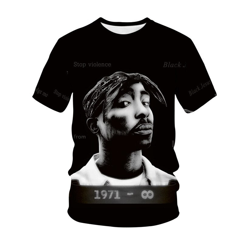 Men's 3D Print Tupac T Shirt - Shirtafied