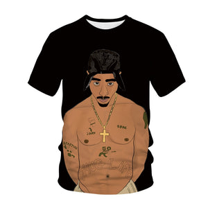 Men's 3D Print Tupac T Shirt - Shirtafied