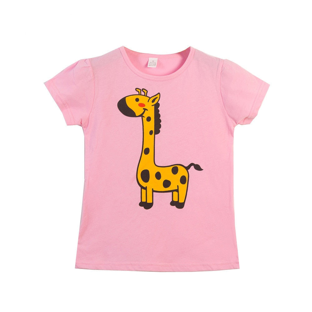 Girls Cartoon Unicorn Print T Shirt - Shirtafied