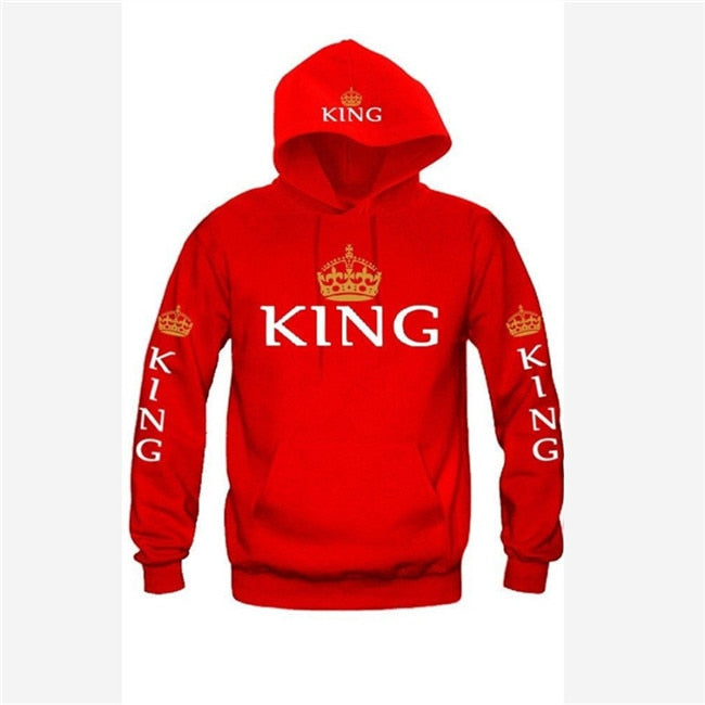 Couples Queen and King Lovers Print Hoodie Set - Shirtafied