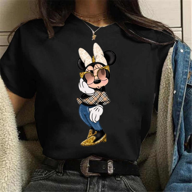 Women's Short Sleeve Mouse Print T shirt - Shirtafied