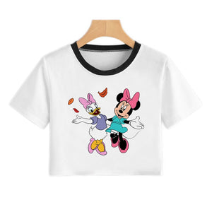 Women's Funny Print Character Friends Crop Top - Shirtafied