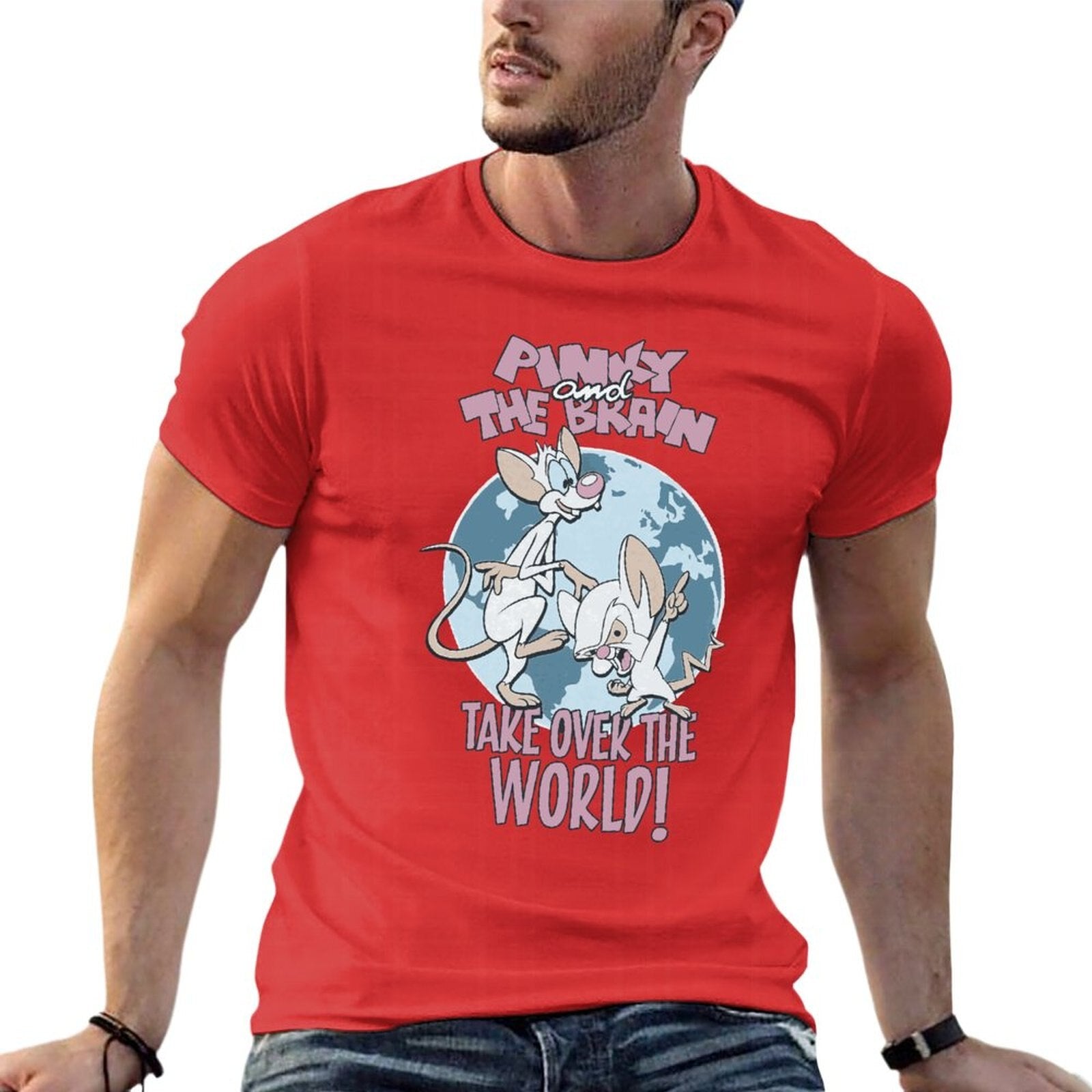 Men's Animaniacs Pinky and the Brain Print  T Shirt - Shirtafied