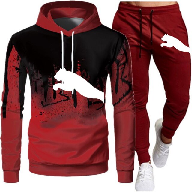 Men's 2 Piece Hooded Tracksuit - Shirtafied