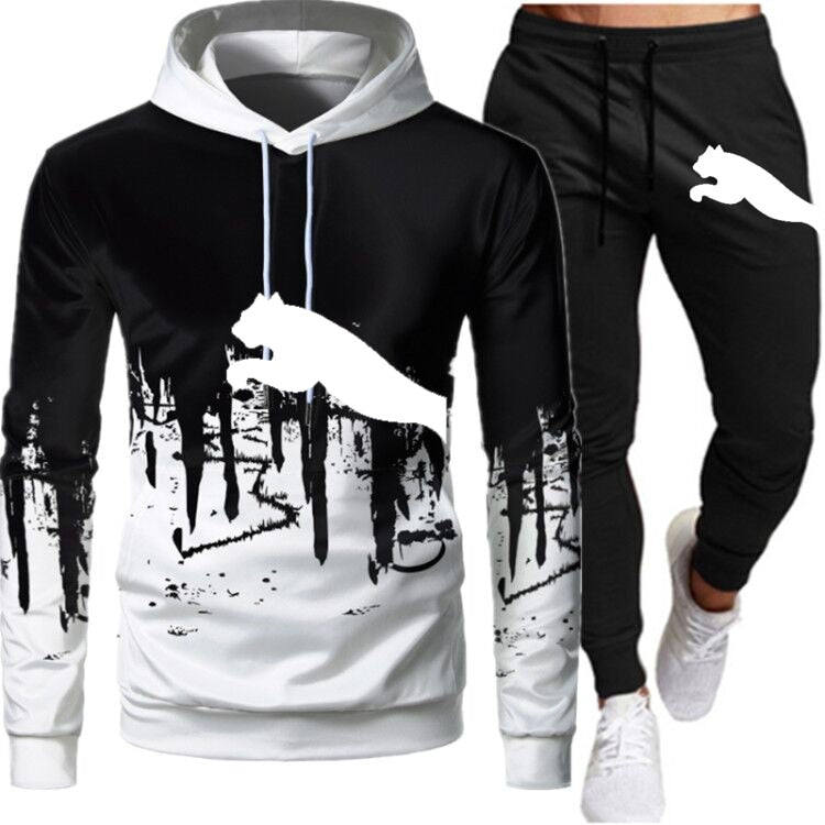 Men's 2 Piece Hooded Tracksuit - Shirtafied