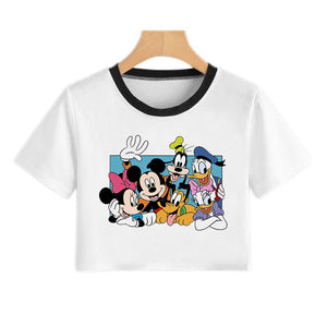 Women's Funny Print Character Friends Crop Top - Shirtafied