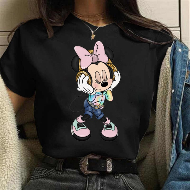 Women's Short Sleeve Mouse Print T shirt - Shirtafied