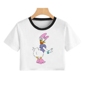 Women's Funny Print Character Friends Crop Top - Shirtafied