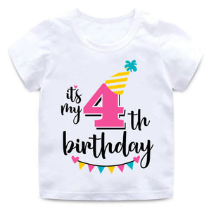 Babies Birthday Numbers to 1 to 9 YRS  Print Short Sleeve T Shirt - Shirtafied