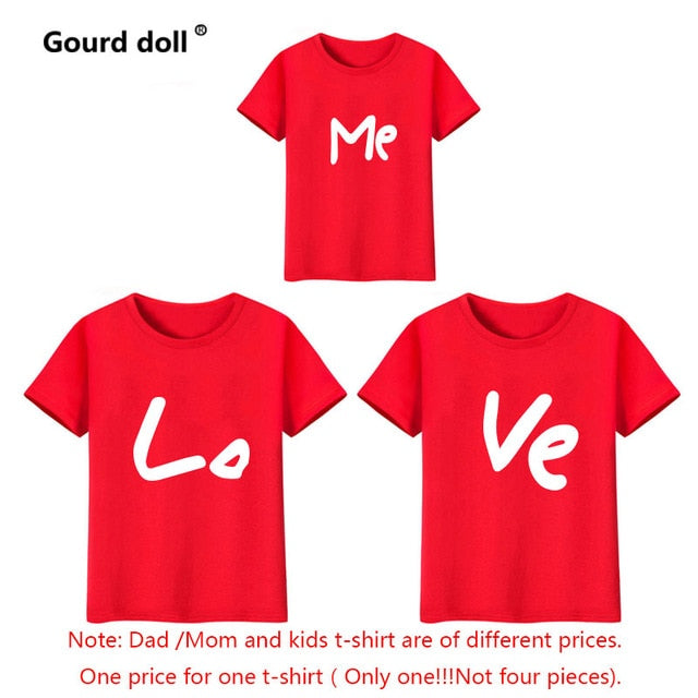 Family Matching 3 Piece Love Me Print T Shirts - Shirtafied