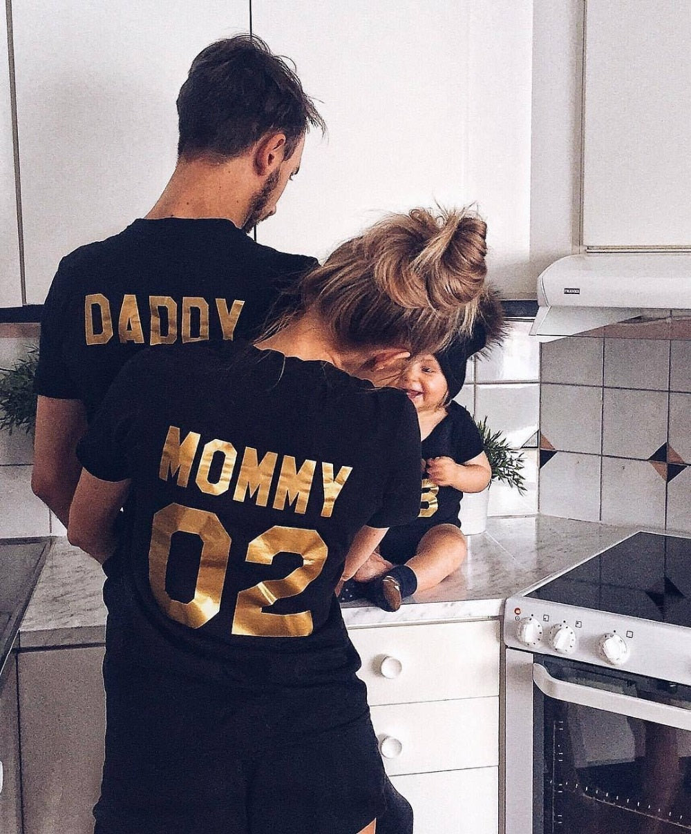 Family Matching 3 Piece Letter Print T Shirt Sets - Shirtafied