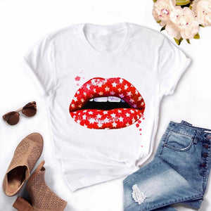 Girls Lips Print T Shirt - Shirtafied