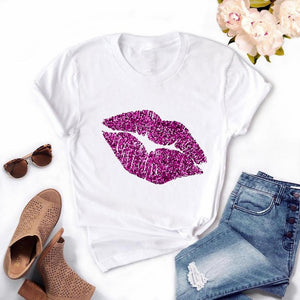 Girls Lips Print T Shirt - Shirtafied