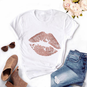 Girls Lips Print T Shirt - Shirtafied