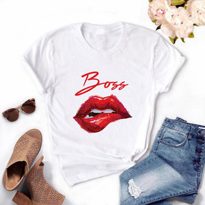 Girls Lips Print T Shirt - Shirtafied