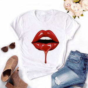 Girls Lips Print T Shirt - Shirtafied