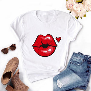 Girls Lips Print T Shirt - Shirtafied