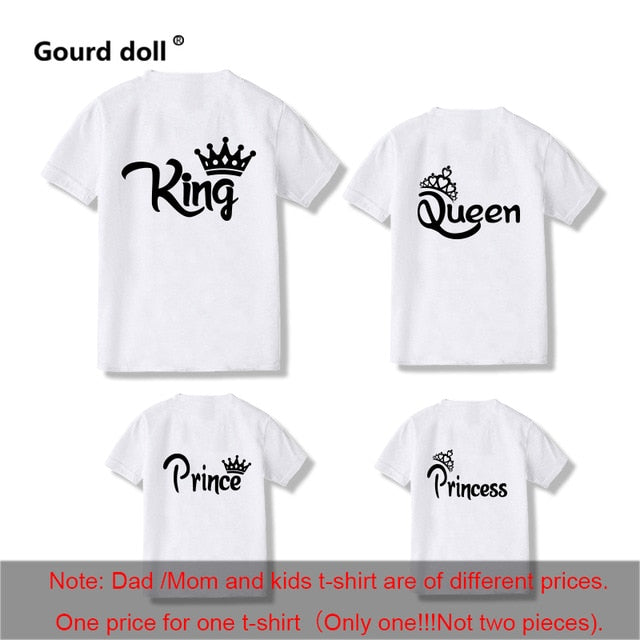 Family Matching 4 Piece King and Queen Prince and Princess T Shirt Sets - Shirtafied