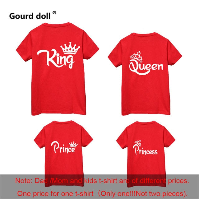 Family Matching 4 Piece King and Queen Prince and Princess T Shirt Sets - Shirtafied