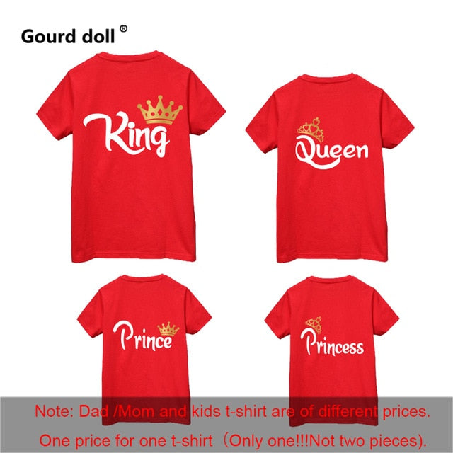 Family Matching 4 Piece King and Queen Prince and Princess T Shirt Sets - Shirtafied