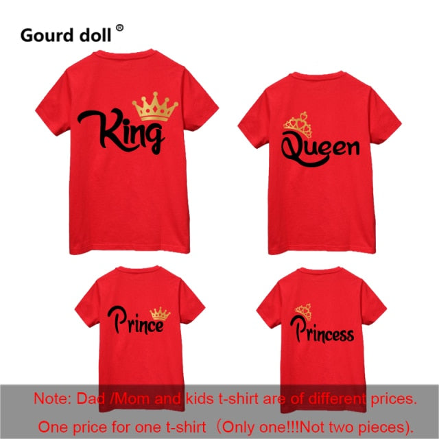 Family Matching 4 Piece King and Queen Prince and Princess T Shirt Sets - Shirtafied