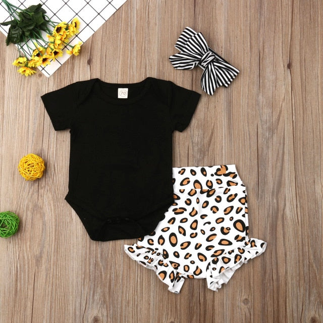 Girls Babies and Kids 3pcs Outfit Short Sleeve Set - Shirtafied